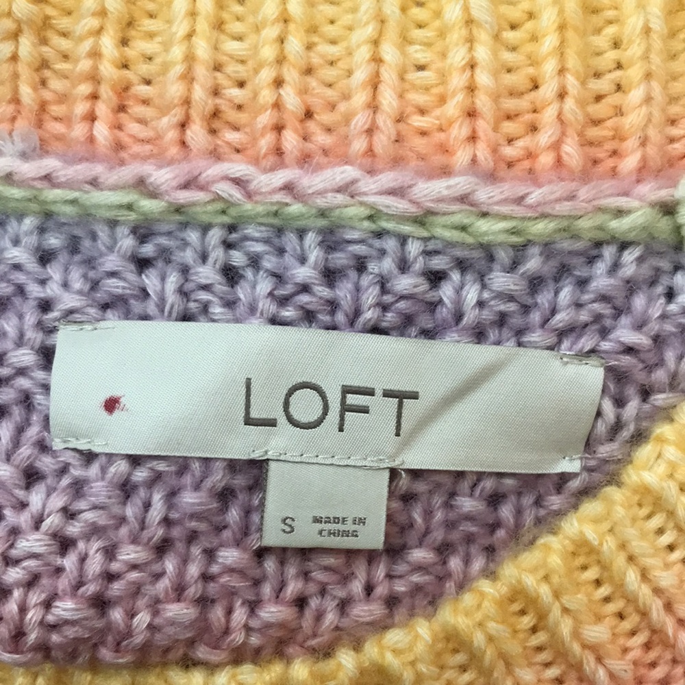 Loft Ann Taylor Multicolor Pastel Rainbow Sweater Small - Picture 14 of 14